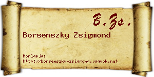 Borsenszky Zsigmond névjegykártya